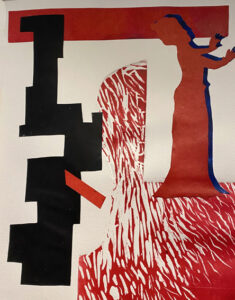 Zangeres | 2026 | 43x35 | lino/collage